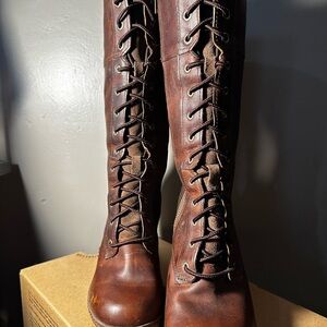 Timberland Dark Brown Leather Lace-Up Boots